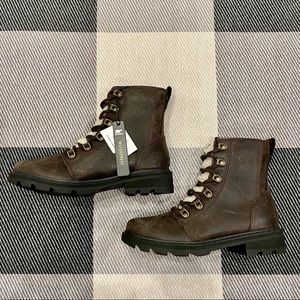Sorel Women’s Lennox Shearling Lace Up Cozy Lug Sole Boots New